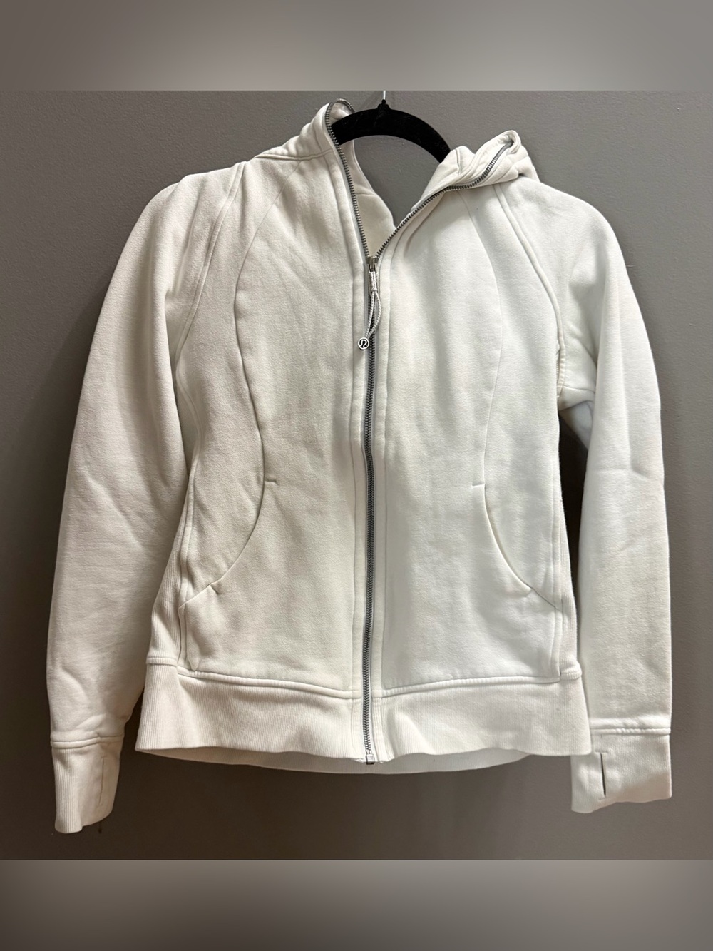lululemon athletica White Hooded Full-Zip Scuba